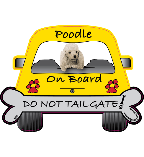 979 d4456c192a46a5497faccea4b307d395 Poodle On Board Car Magnet