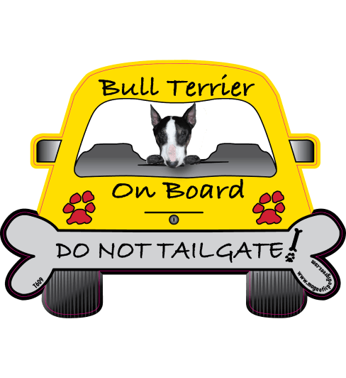 997 f940080f517957f946b394499a00b71f Bull Terrier On Board Car Magnet