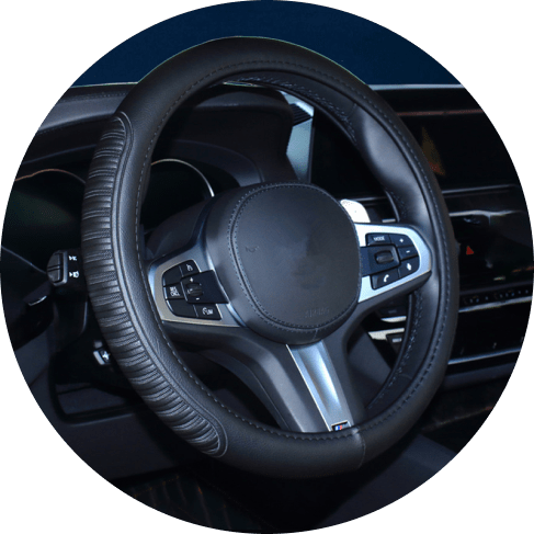 4735 171bac Black Stitched Steering Wheel Cover